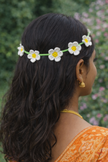 Crochet Daisy Headband/ Gajra