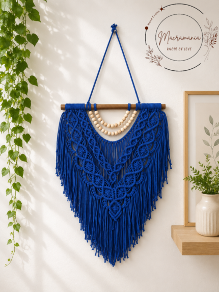 Blue Beaded Wall Hanging